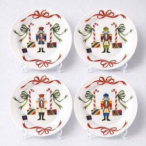 Godinger Nutcracker Plate Set of 4 Christmas Holiday Decor